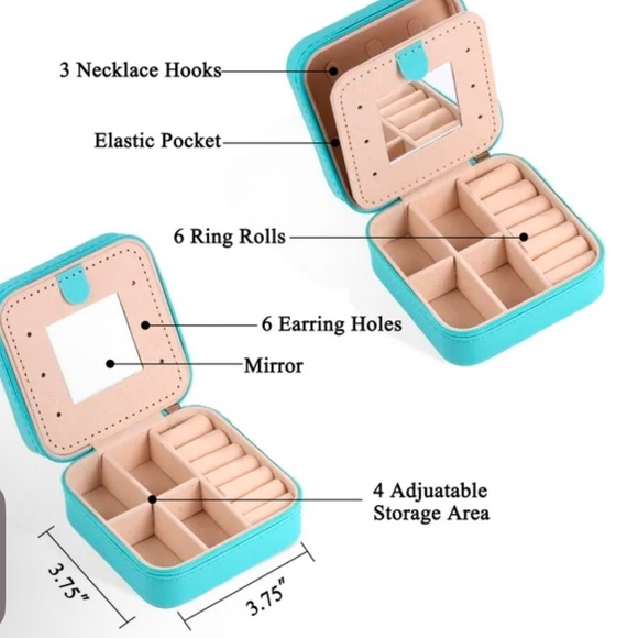 Mini Travel Lt Blue Faux Leather Jewley Box Lot of 3 - Picture 10 of 13